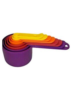 8pc Joseph Joseph Nest Measure Measuring Cups set Purple Red orange Yellow